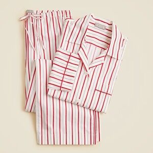 J. Crew Women Red and White Striped Pajama Set